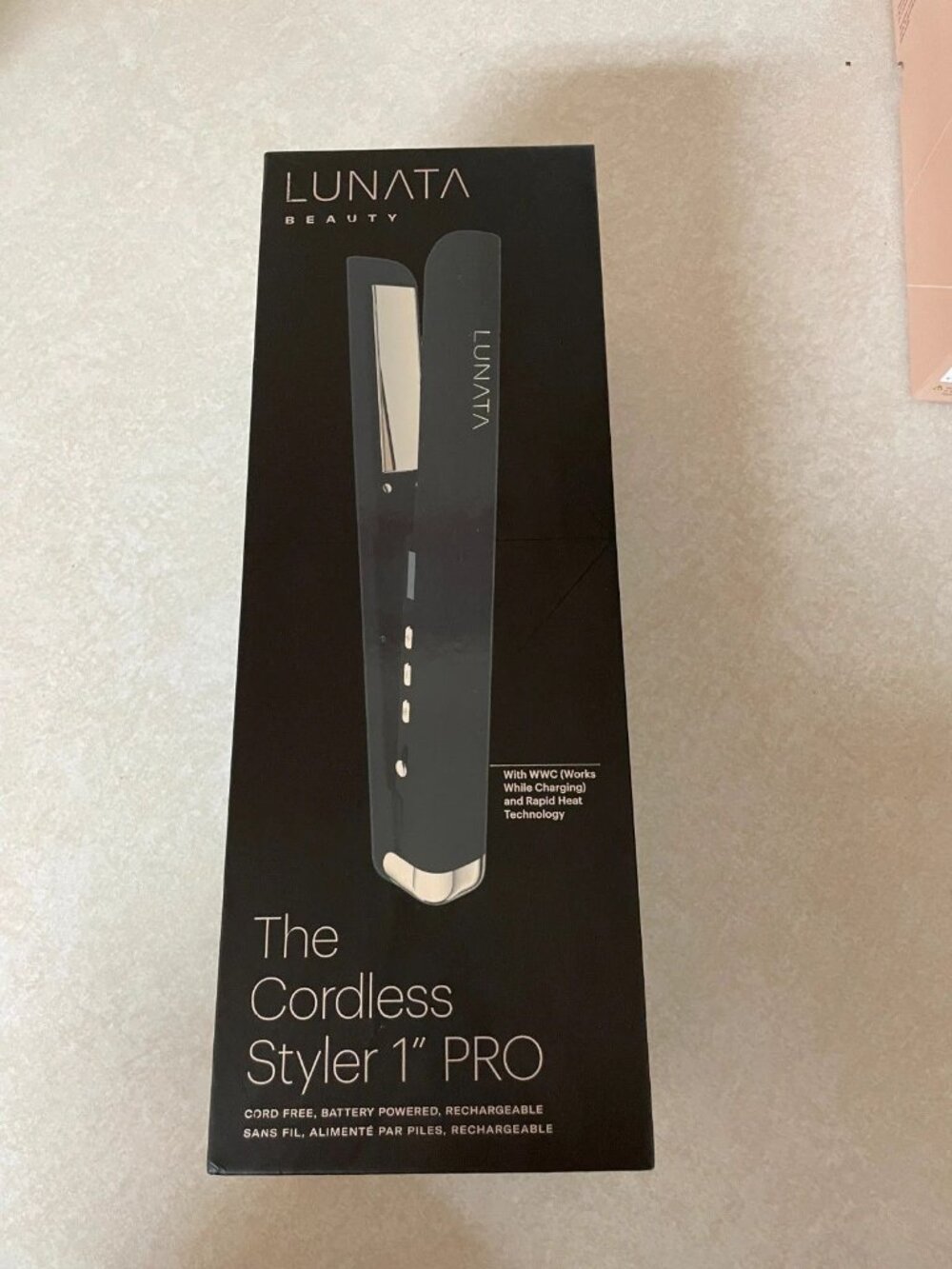 Lunata Beauty Cordless Styler 1" Pro Black Rose Gold NIB